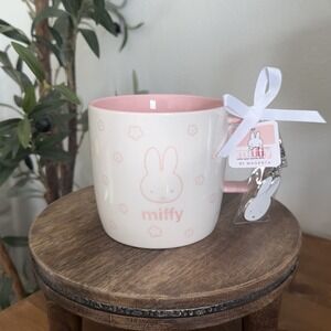 MIFFY By Magenta Cherry Blossom Pastel Pink Sakura Ceramic Mug w/ Keychain Charm